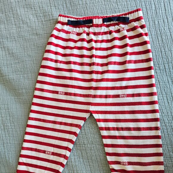 Red Navy stripe Gucci pants